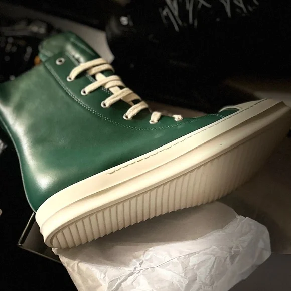 Rick Owens | Shoes | Rick Owens Green High Sneakers | Poshmark